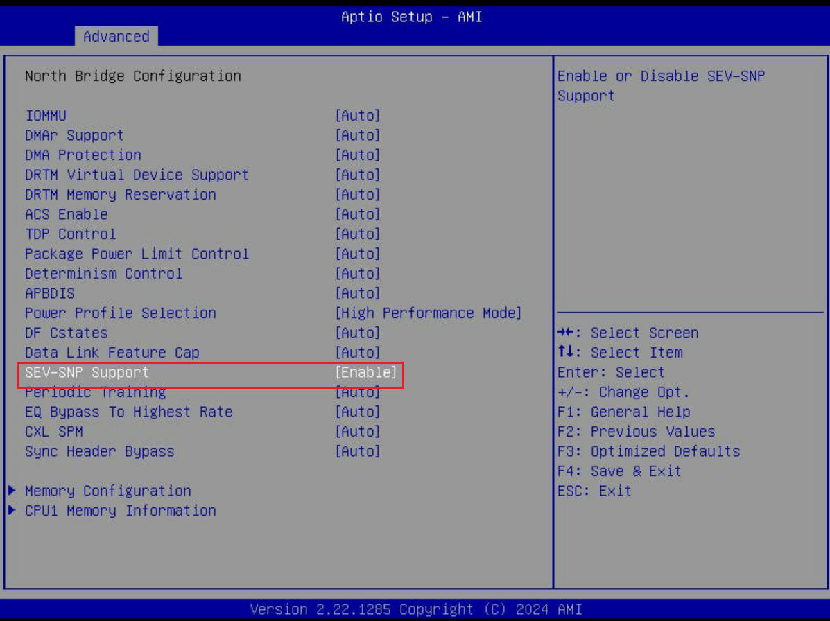 BIOS Southbridge Settings Page