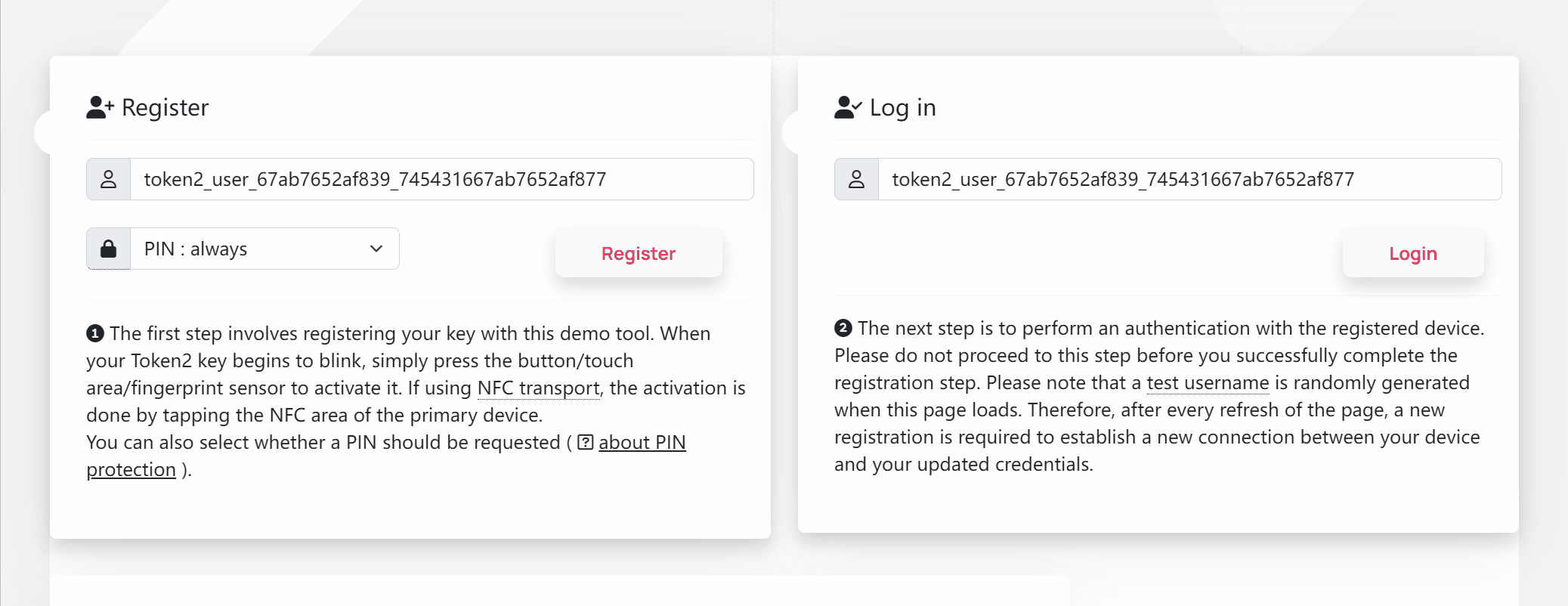 Search for "FIDO2 Test" and you’ll find many websites to test online. On first registration, you’ll need to set a PIN.