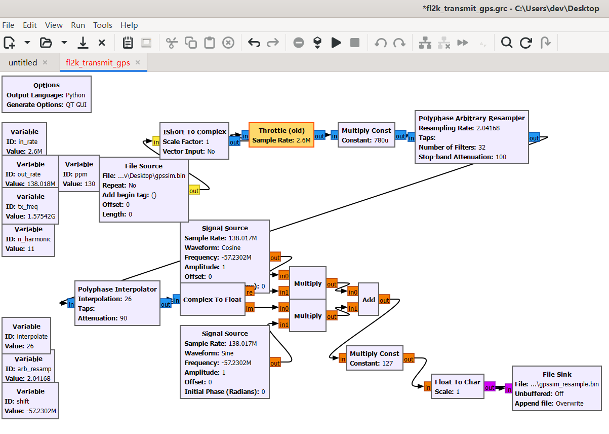 Remember to update the PPM variable in the top-left corner with your measured value, and set input/output file paths