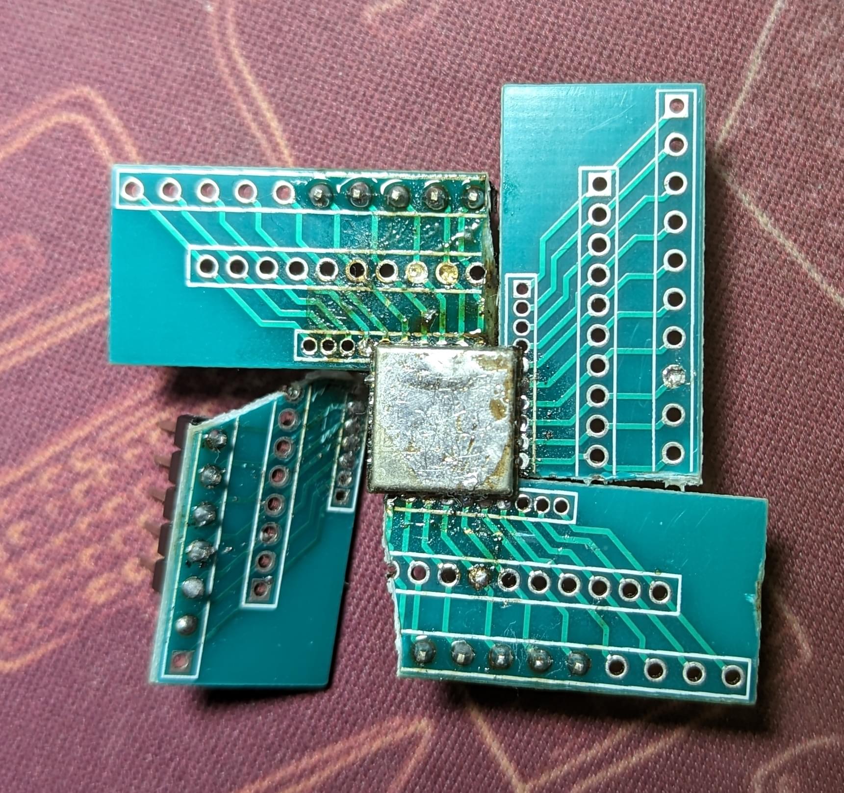 Too lazy to design a PCB, tried some abstract soldering—ended up peeling the module’s pad right off. -6 RMB