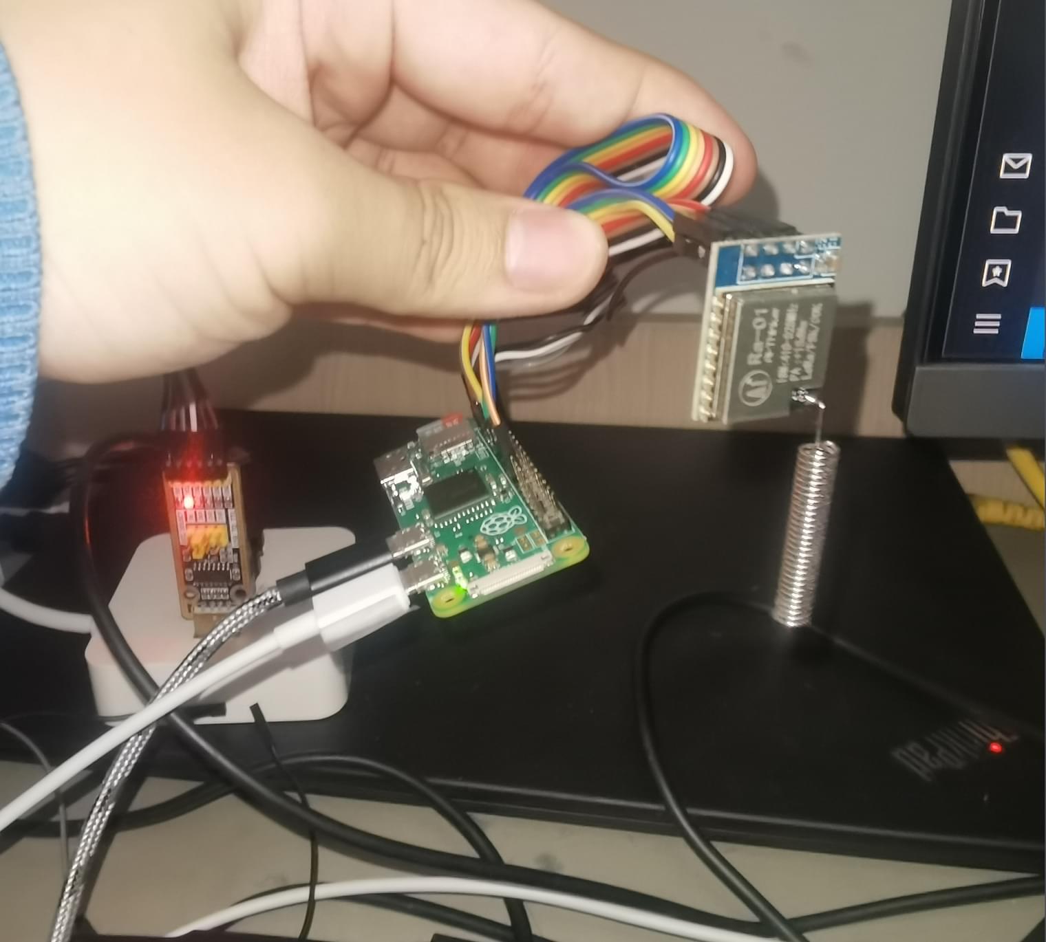 Pi Zero + plug-and-play SX1278 (that terrible antenna in the photo foreshadows the poor signal ahead)