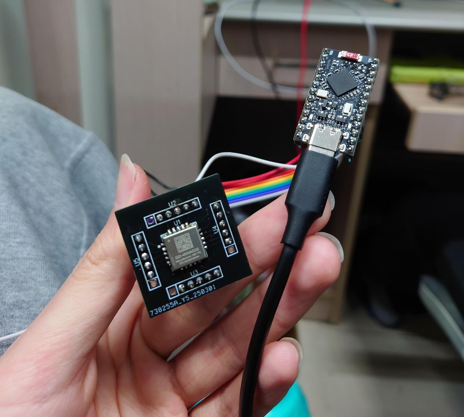 Prototype of v2 hardware—the small board with SX1268 is custom-made