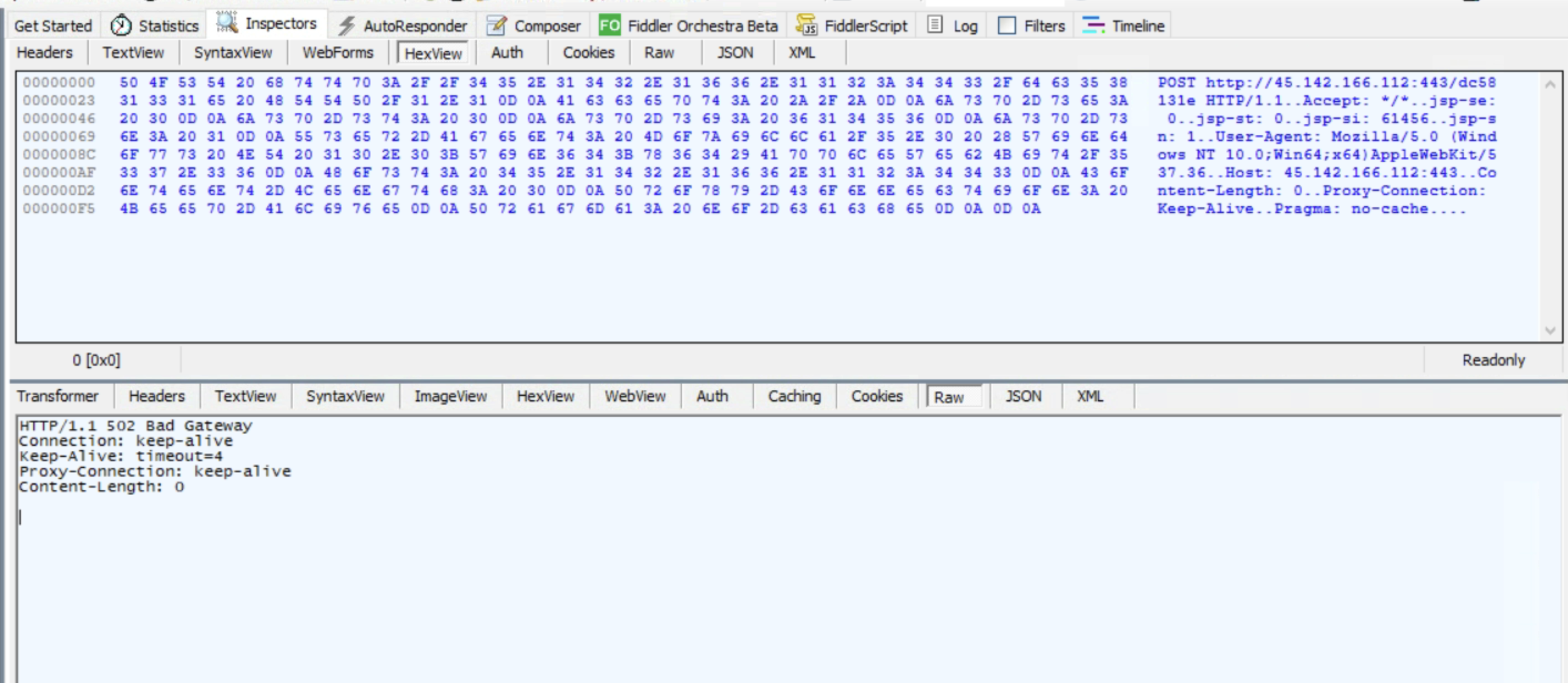 Fiddler capture attempt