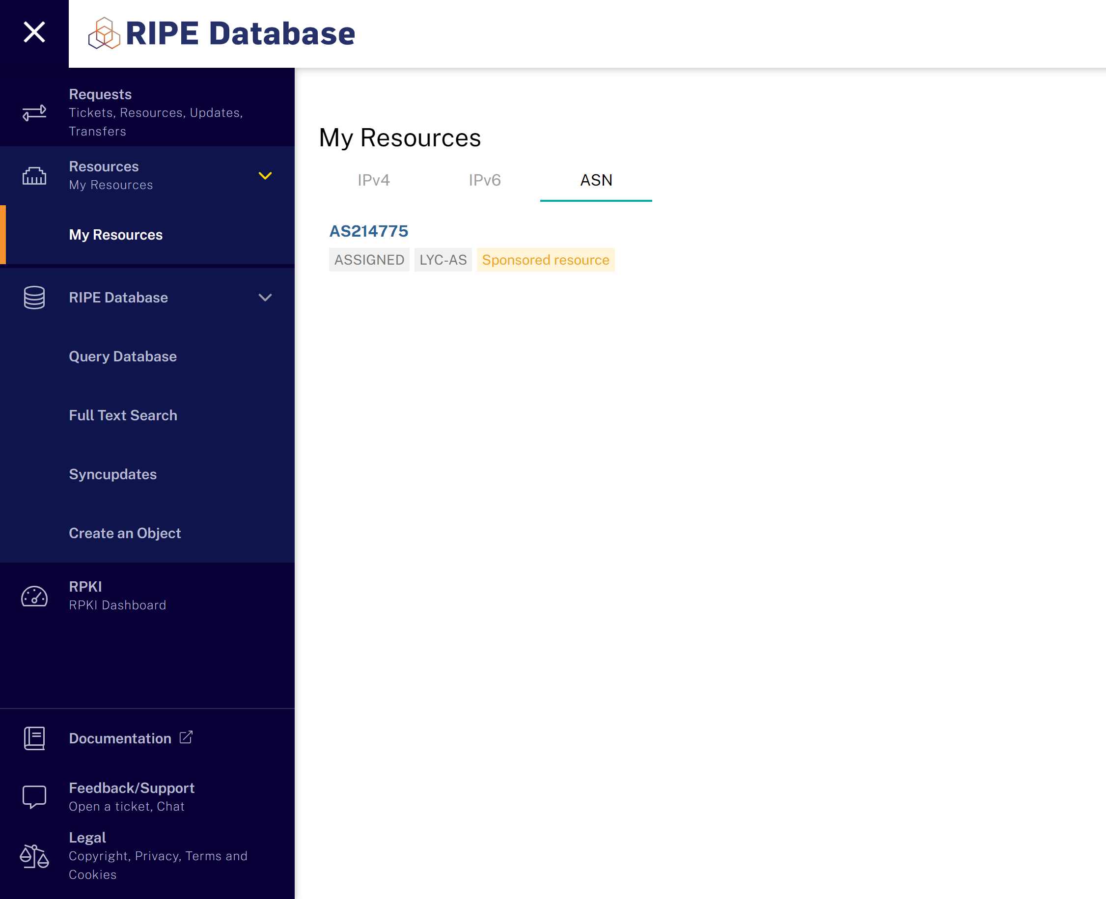 在 RIPE NCC Access 管理自己的资源